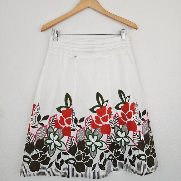 Mint Green Dresses & Skirts - Floral Print Colorful Cotton Skirt Womens Sz S Lined Bohemian Mood Day Nigth